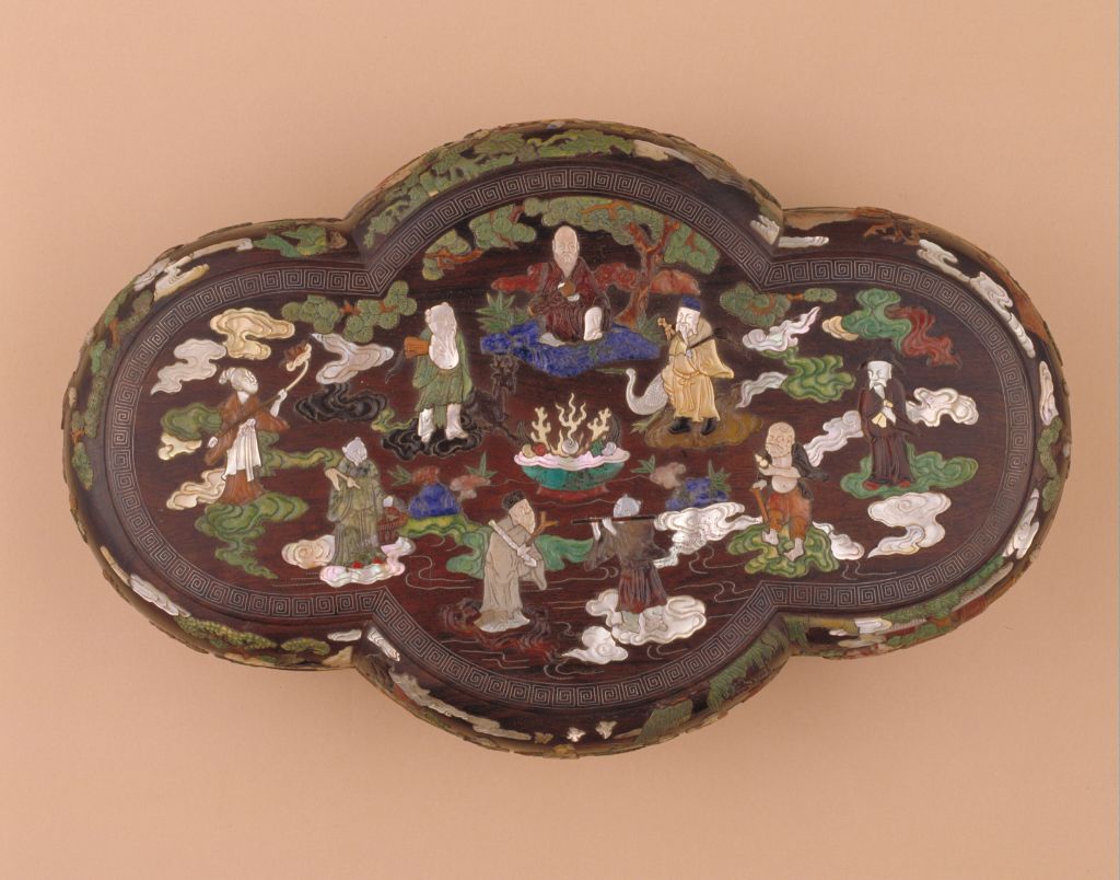 图片[2]-Red sandalwood treasure inlaid with eight immortals, Begonia style box-China Archive